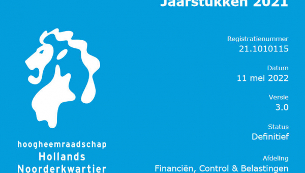 Financiële meevaller in jaarrekening 2021 van Hoogheemraadschap