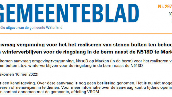 Officiële mededelingen Waterland, kern Marken, week 26