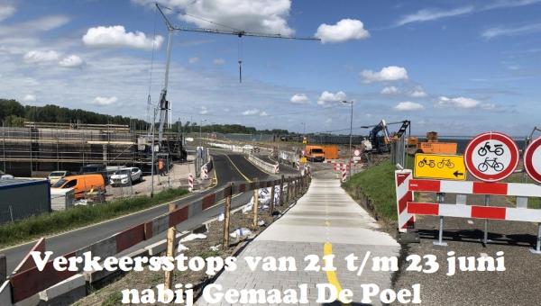 Verkeersstops van 21 t/m 23 juni nabij Gemaal De Poel
