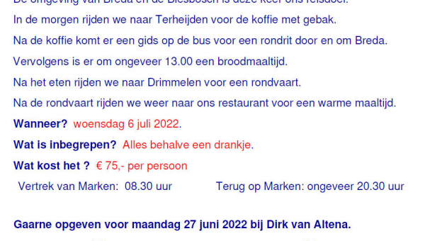 Busuitje voor senioren naar het zuiden van Nederland