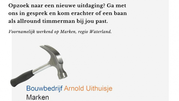 Gezocht: Allround timmerman