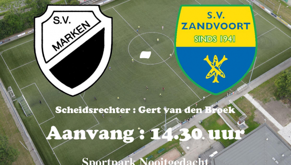 Zaterdag 29 oktober : Competitiewedstrijd S.V. Marken - S.V. Zandvoort