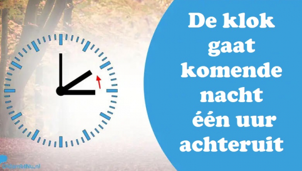 Zomertijd loopt ten einde, klok gaat terug