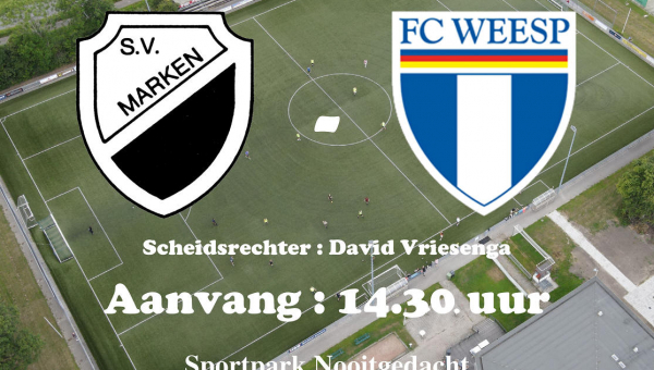 	Zaterdag 12 november : Competitiewedstrijd S.V. Marken - FC Weesp