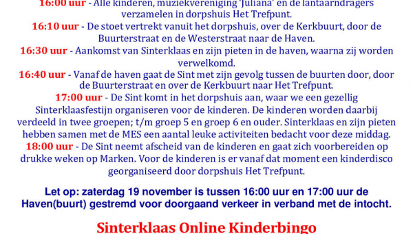 MES Nieuws: 'Sinterklaasintocht' en 'Sinterklaas Online Kinderbingo'