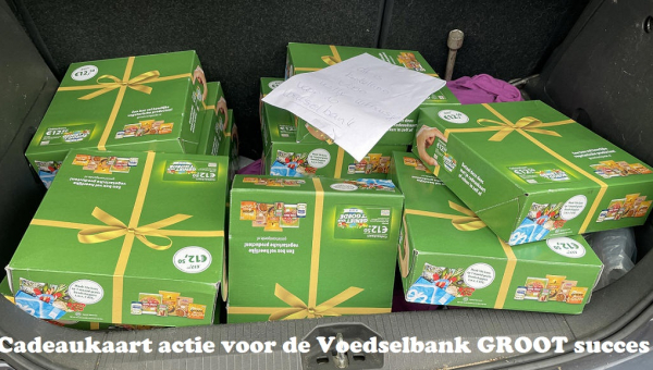 Cadeaukaart actie voor de Voedselbank GROOT succes