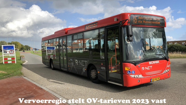 	Vervoerregio stelt OV-tarieven 2023 vast