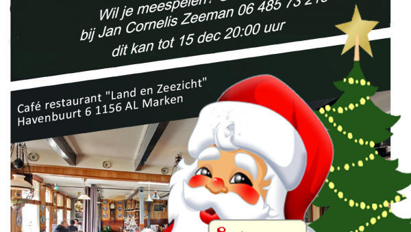 Kerstklaverjassen op vrijdag 16 december bij Land en Zeezicht