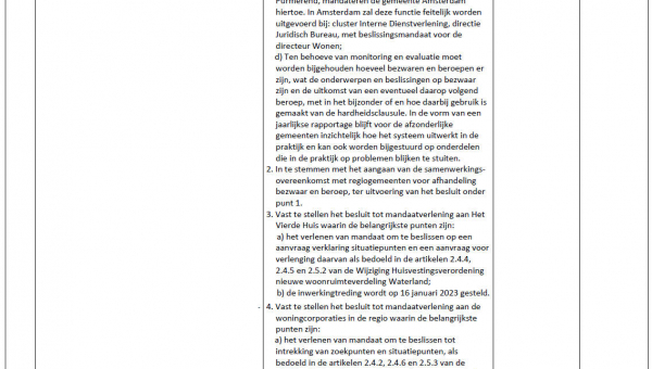 Besluitenlijst college B&amp;W van Waterland week 49