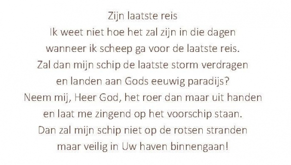 Bericht van overlijden: Pieter Zondervan Szn