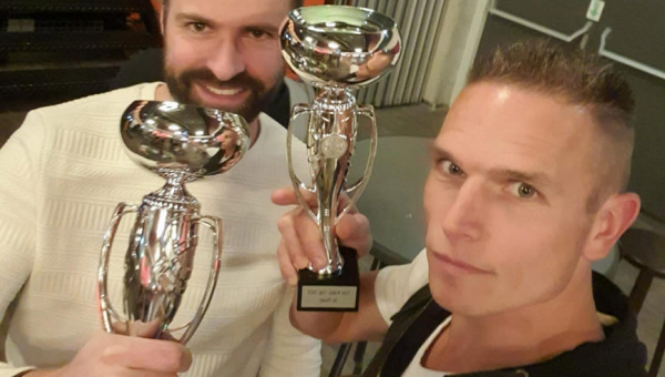 Stefan en Michel op podium van Volendammer Dartkampioenschap 2023