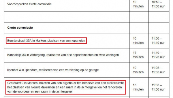 Vergadering monumenten en welstandscommissie