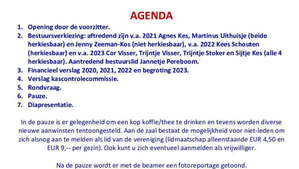 Uitnodiging jaarvergadering Vereniging 'Historisch Eiland Marken'