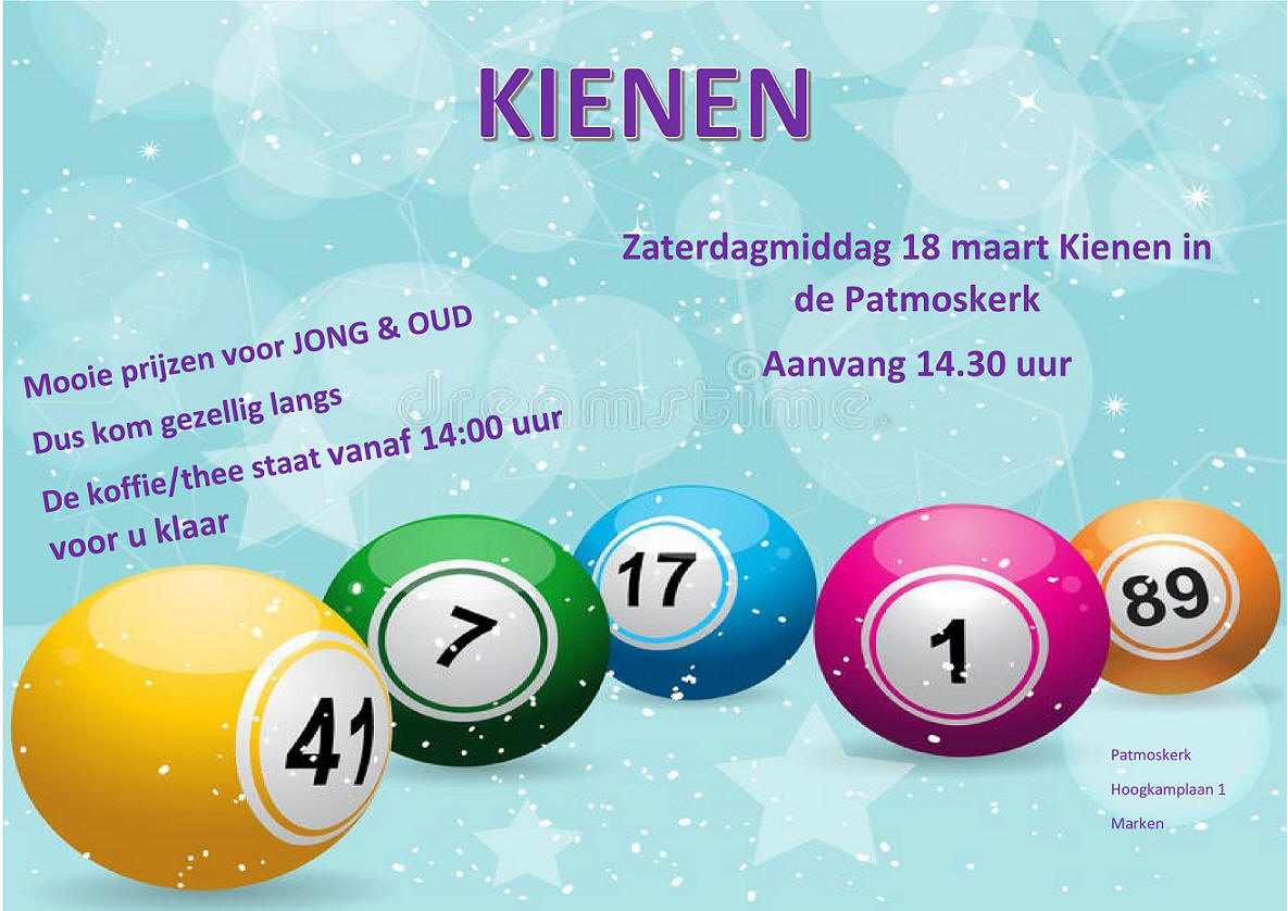 Zaterdagmiddag 18 maart kienen in de Patmoskerk