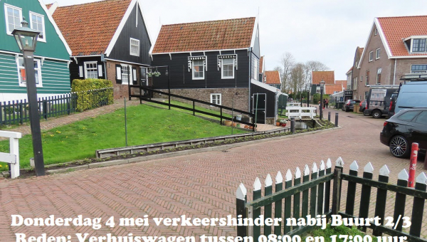 Donderdag 4 mei verkeershinder nabij Buurt 2/3