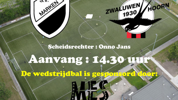 Zaterdag 13 mei : Competitiewedstrijd S.V. Marken - Zwaluwen '30