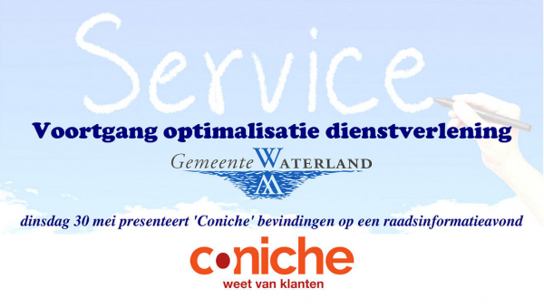 Voortgang optimalisatie dienstverlening gemeente Waterland
