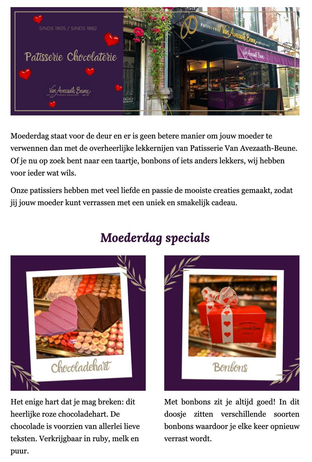 Moederdag aanbiedingen bij Van Avezaath Beune