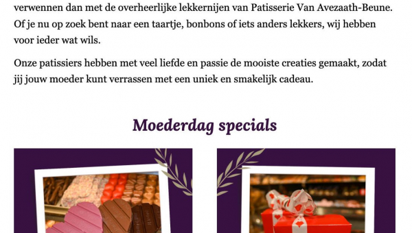 Moederdag aanbiedingen bij Van Avezaath Beune