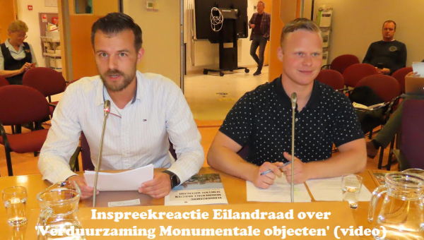 Inspreekreactie Eilandraad over 'Verduurzaming Monumentale objecten'