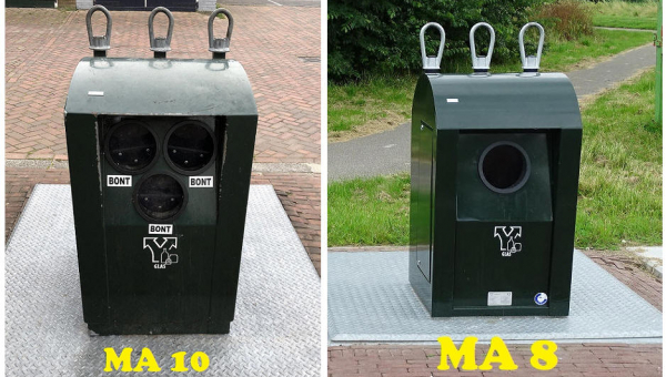 De glasbak is alleen bedoeld voor verpakkingsglas