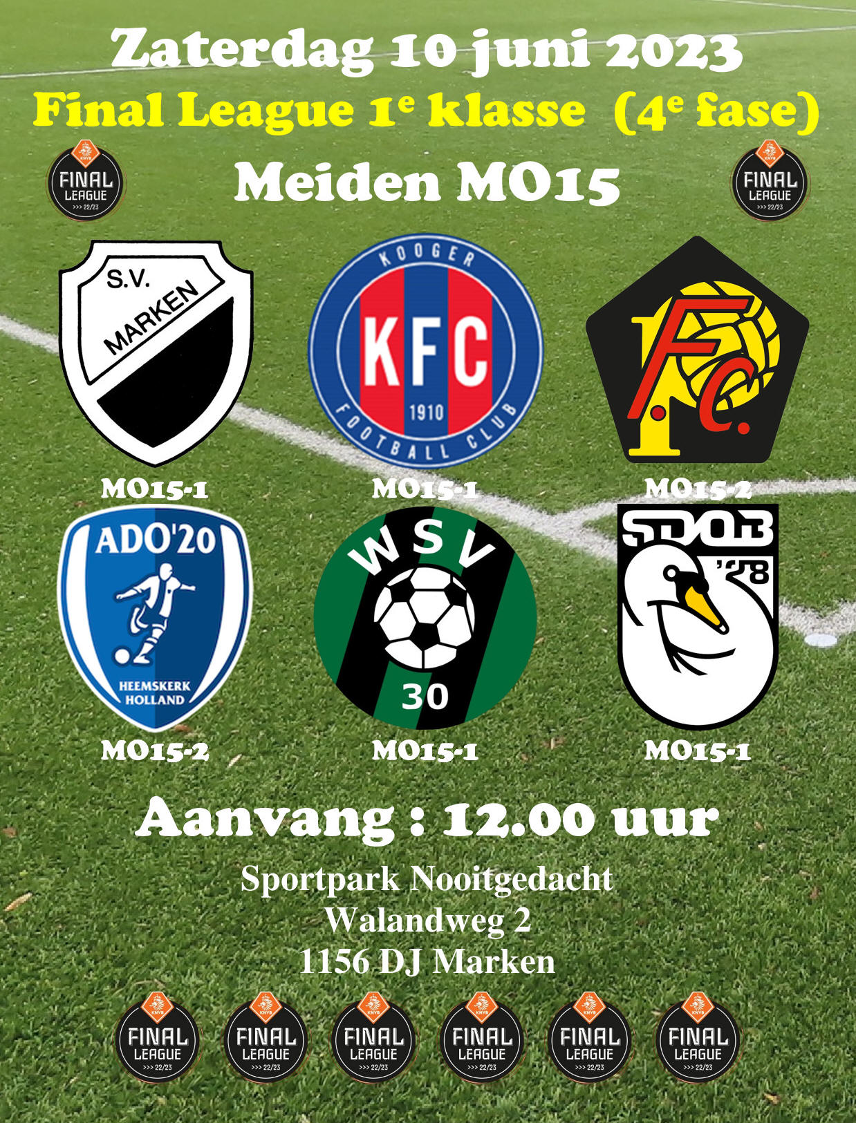 S.V. Marken MO15 speelt de Final League op Marken