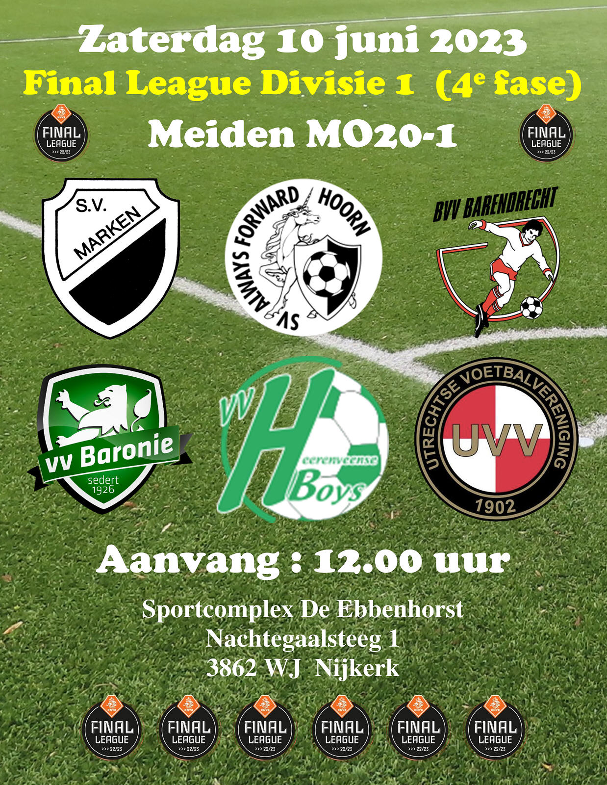 S.V. Marken MO20 speelt de Final League in Nijkerk