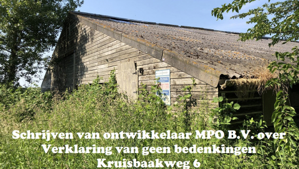 Schrijven van ontwikkelaar MPO B.V. over vvgb Kruisbaakweg 6