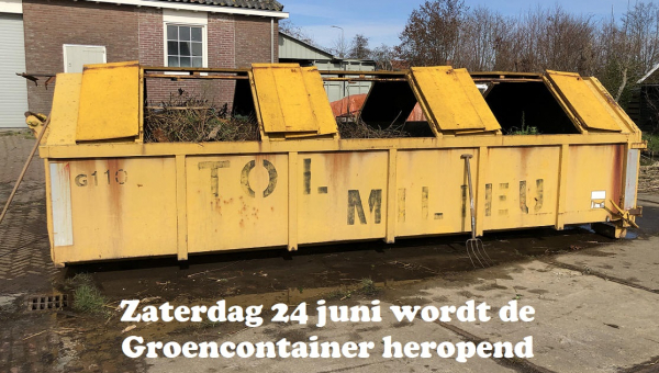 Zaterdag 24 juni gaat de Groencontainer weer open