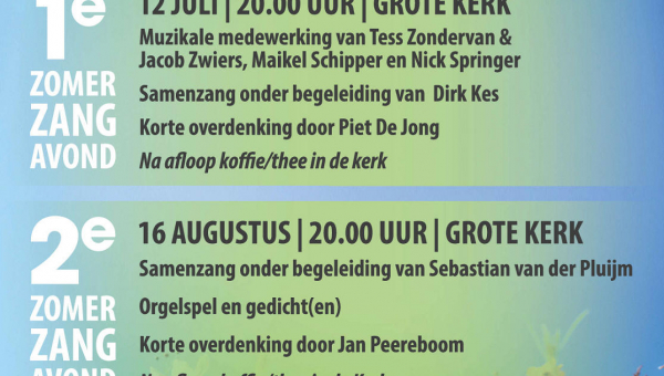 Zomerzangavonden in de Grote Kerk op Marken