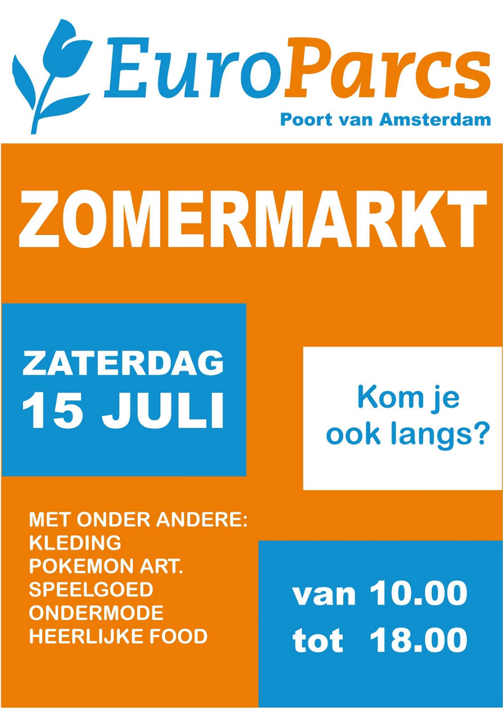 Zaterdag 15 juli: Zomermarkt bij EuroParcs 'Poort van Amsterdam'
