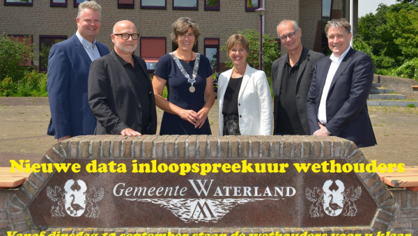 Nieuwe data inloopspreekuur wethouders gemeente Waterland