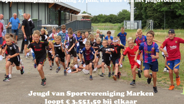 Jeugd van Sportvereniging Marken loopt € 3.551,50 bij elkaar