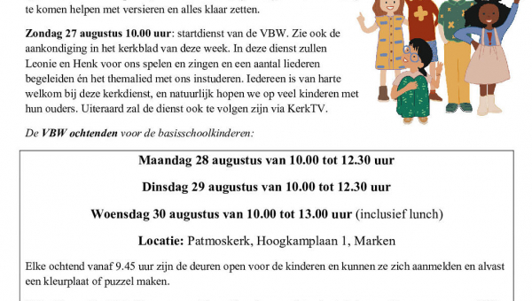 Programma Vakantie Bijbel Week 2023