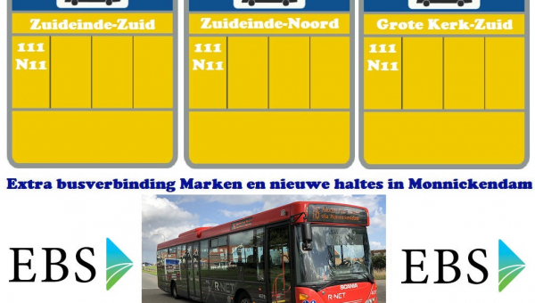Extra busverbinding Marken en nieuwe haltes in Monnickendam