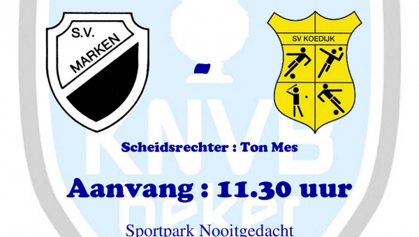 Zaterdag 2 september : Bekerwedstrijd S.V. Marken - S.V. Koedijk