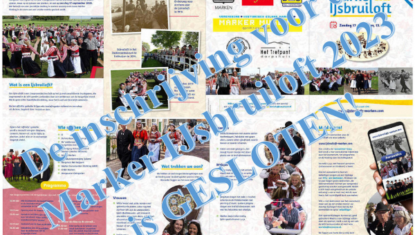 De inschrijving voor de Marker IJsbruiloft 2023 is GESLOTEN!