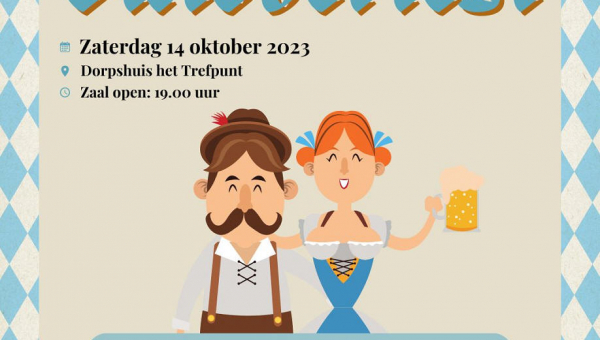 Zaterdag 14 oktober 2023 : Oktoberfest in dorpshuis Het Trefpunt