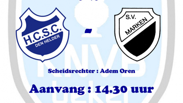 	Zaterdag 16 september : Bekerwedstrijd HCSC - S.V. Marken