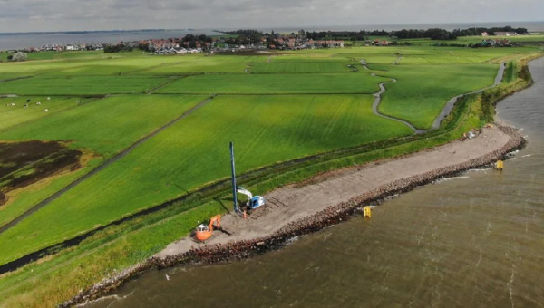 Aanbrengen verticale drainage voltooid; Zesde zandlaag