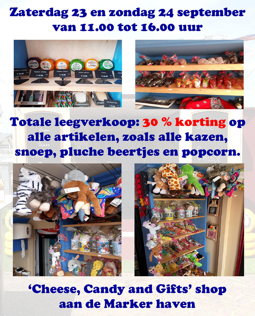 Leegverkoop 'Cheese, Candy en Gifts' shop