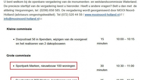 Vergadering monumenten en welstandscommissie