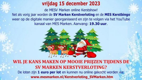 Vrijdag 15 december: MESV Marken Online Kerstshow