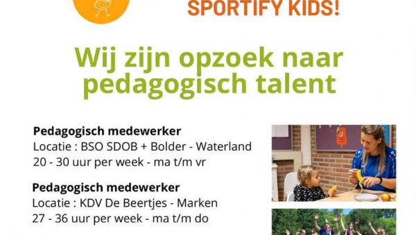 Sportify Kids zoekt pedagogisch talent