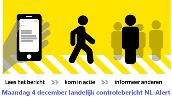 Maandag 4 december landelijk controlebericht NL-Alert