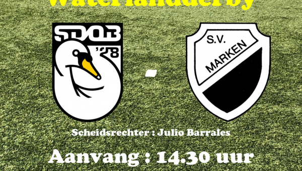 Zaterdag 9 december : 'Waterlandderby' SDOB - S.V. Marken