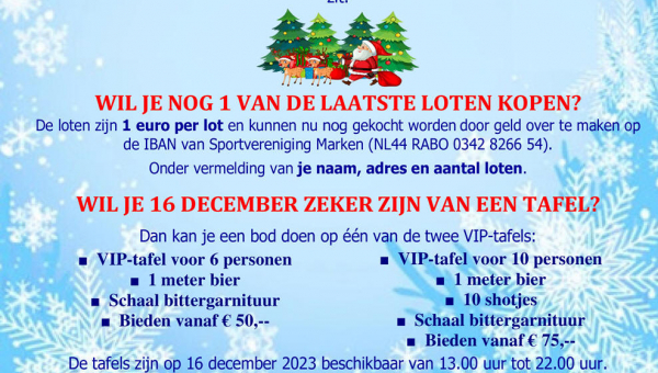 Vrijdag 15 december 2023: MESV Marken Online Kerstshow