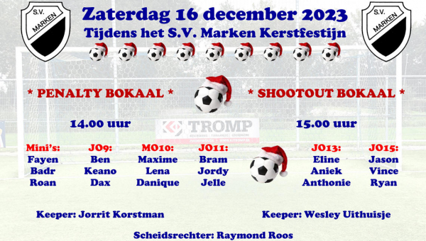 Penalty Bokaal &amp; Shootout Bokaal op zaterdag 16 december 2023