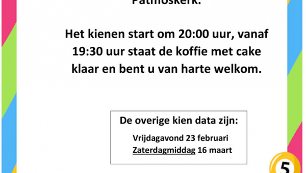 Vrijdag 26 januari kienen in de Patmoskerk