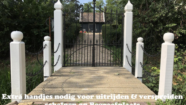 Extra handjes nodig voor uitrijden &amp; verspreiden schelpen op Begraafplaats